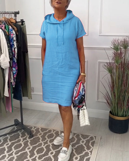 Astrid - Kurzärmliges Freizeitkleid mit Kapuze