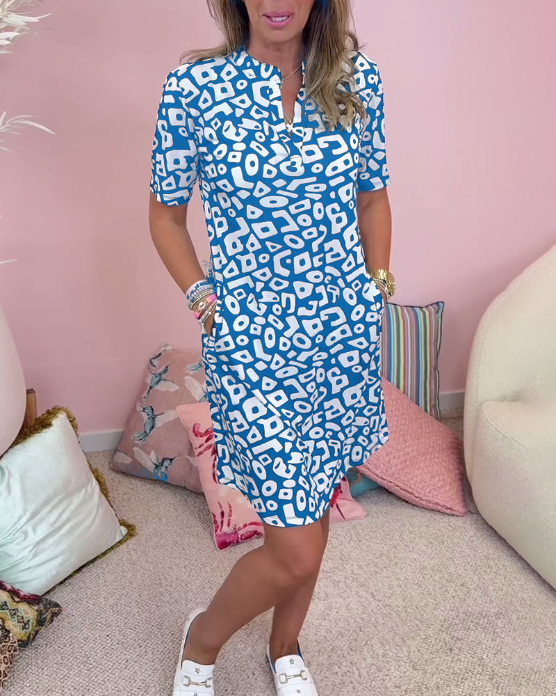 Simona - Lockeres Kleid mit Print