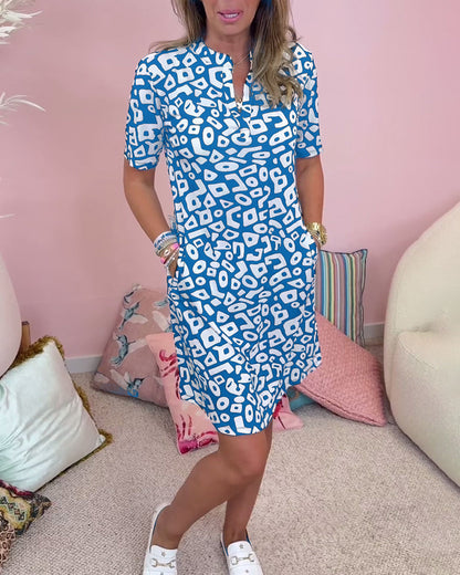 Simona - Lockeres Kleid mit Print