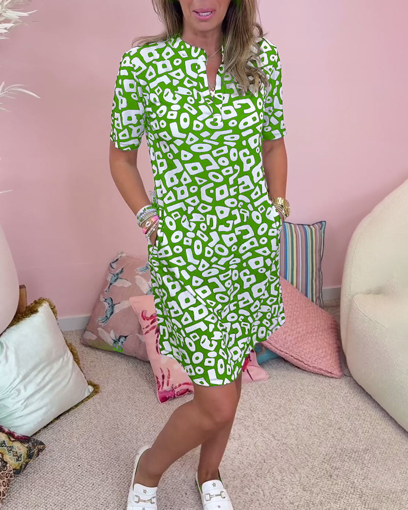 Simona - Lockeres Kleid mit Print