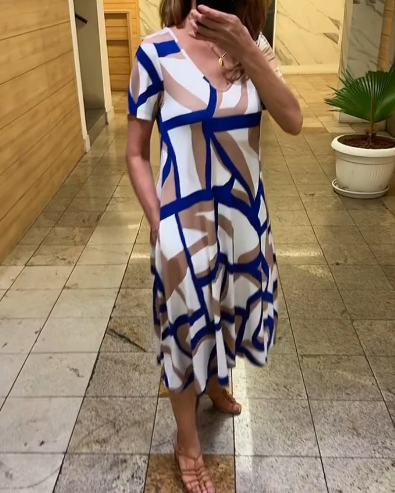 Delia - Elegantes Kleid mit geometrischem Muster