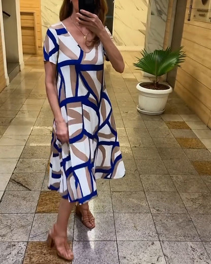 Delia - Elegantes Kleid mit geometrischem Muster