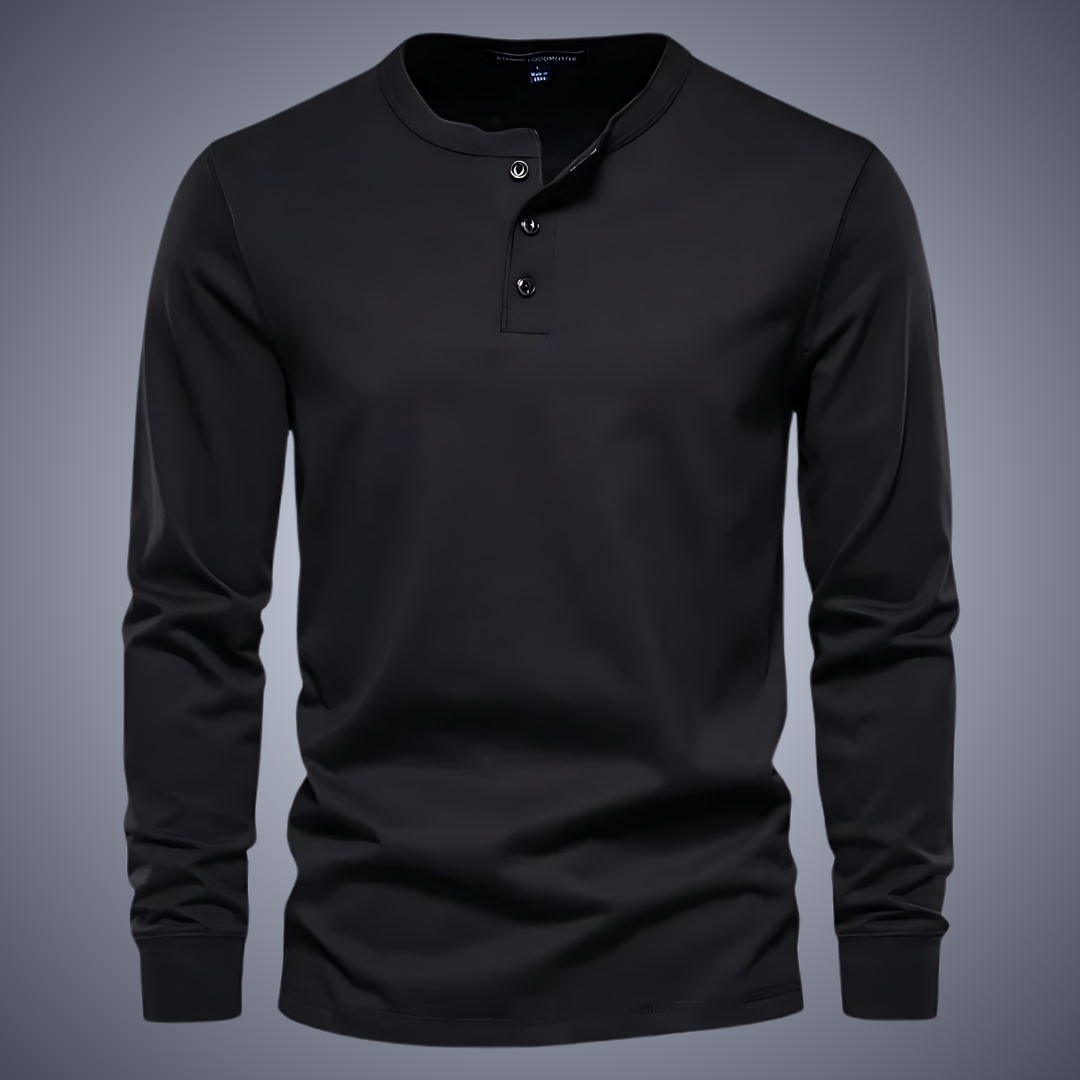 Marvin - Modernes Henley-Langarmshirt