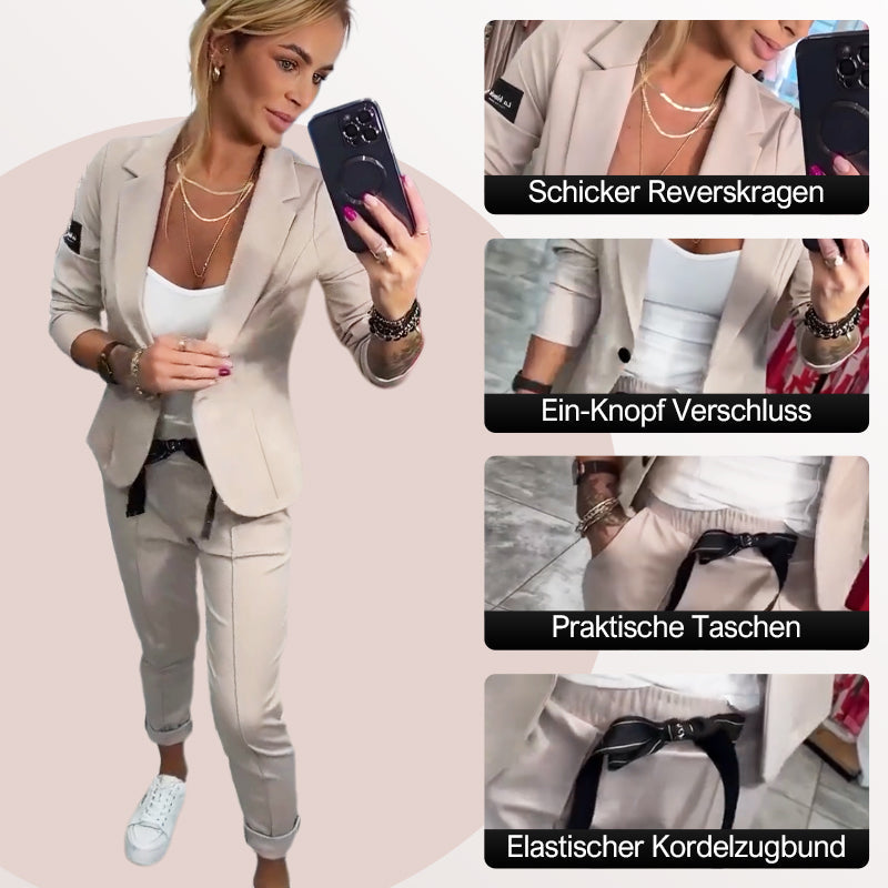 Claire | 2-teiliges Set aus lässiger Anzugjacke und Hose für Damen