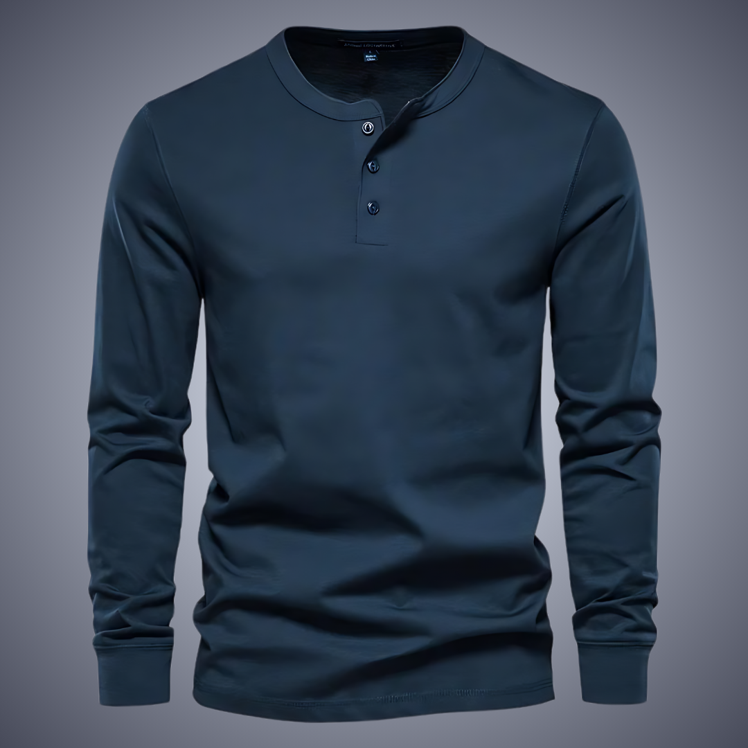 Marvin - Modernes Henley-Langarmshirt