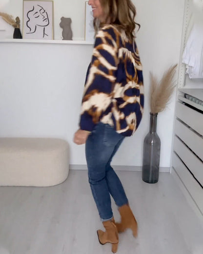 Melissa - Bedrucktes Freizeitoberteil mit V-Ausschnitt