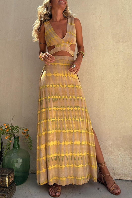 NORTRUN I BEDRUCKTES AUSSCHNITTKLEID