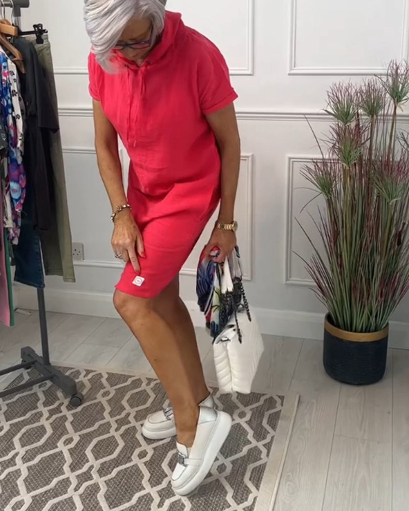 Astrid - Kurzärmliges Freizeitkleid mit Kapuze