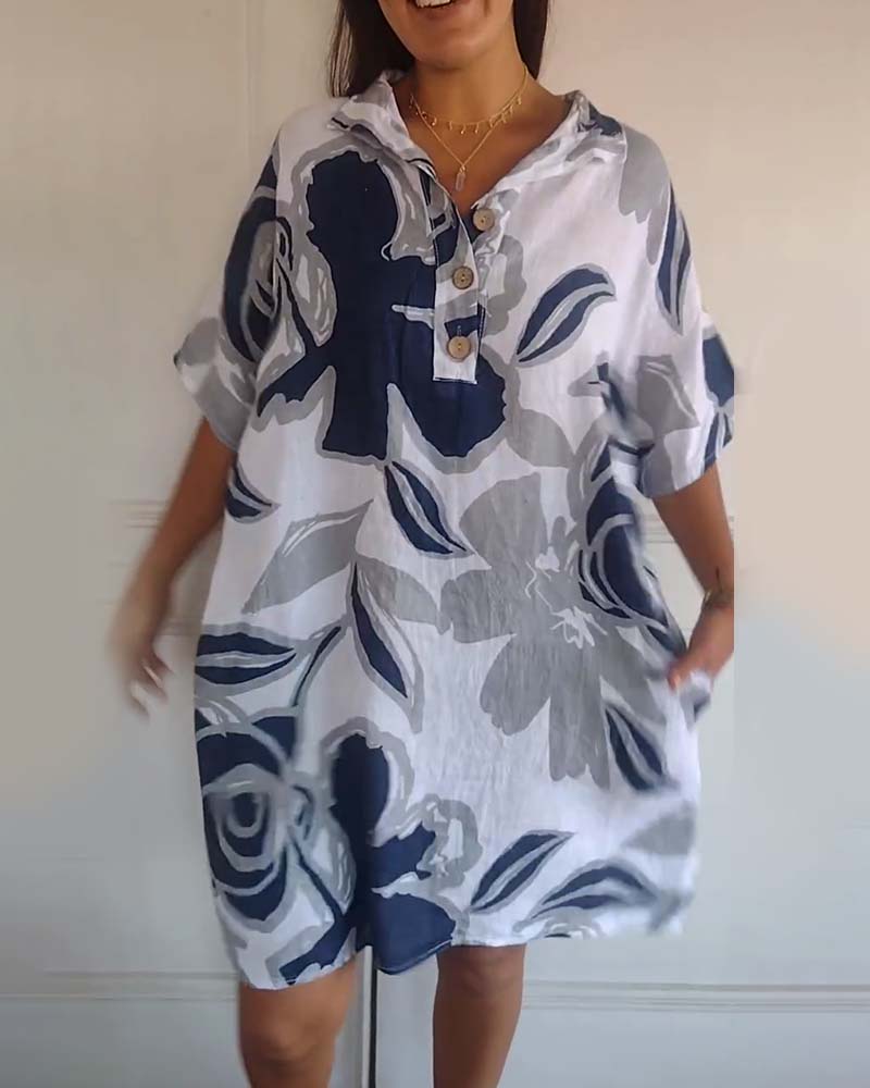 Rita | Geblümtes Kleid mit Reverse-Tasche