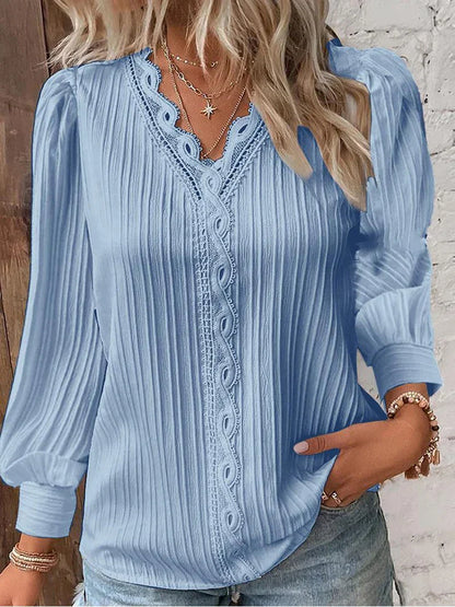 Emma | Bluse mit Spitzendetails aus Chiffon