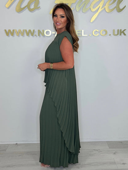 Nolana - Midi-Oberteil und Hose mit weitem Bein und elastischer Taille