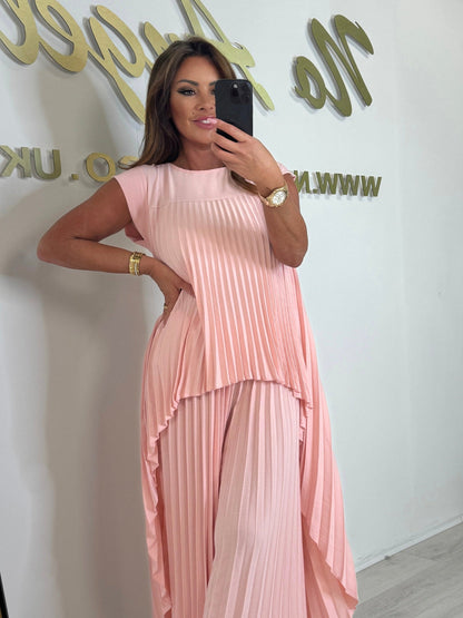 Nolana - Midi-Oberteil und Hose mit weitem Bein und elastischer Taille