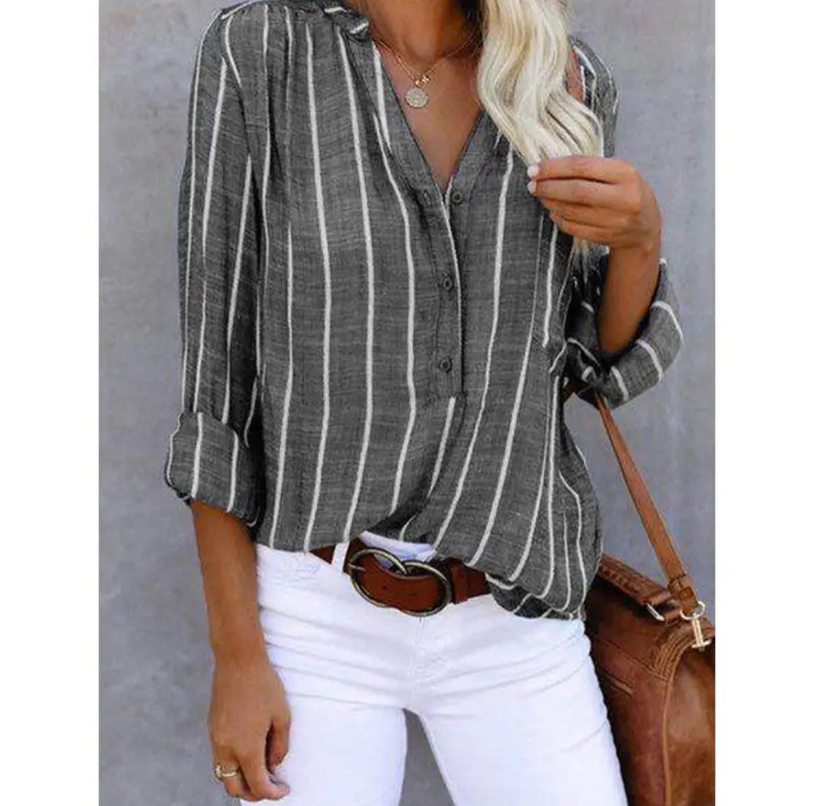 AGATHE I ELEGANTE GESTREIFTE BLUSE