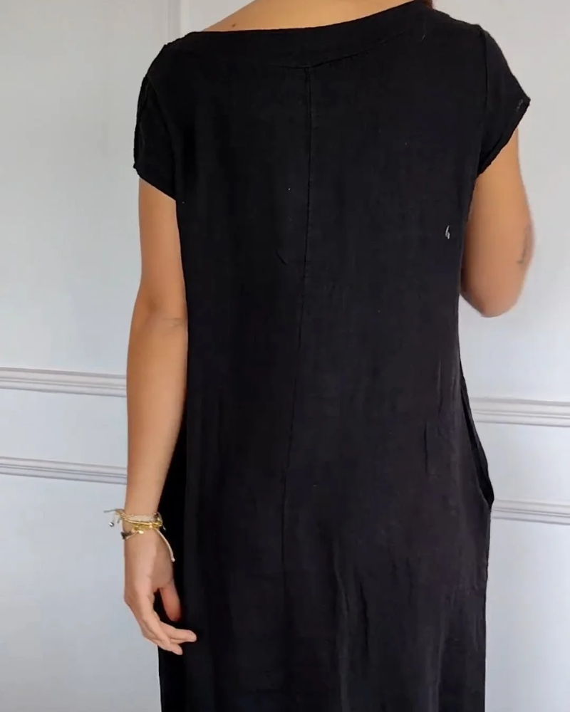 Justina - Luftiges Damen Baumwollkleid - Sommerlich und mit praktischen Taschen