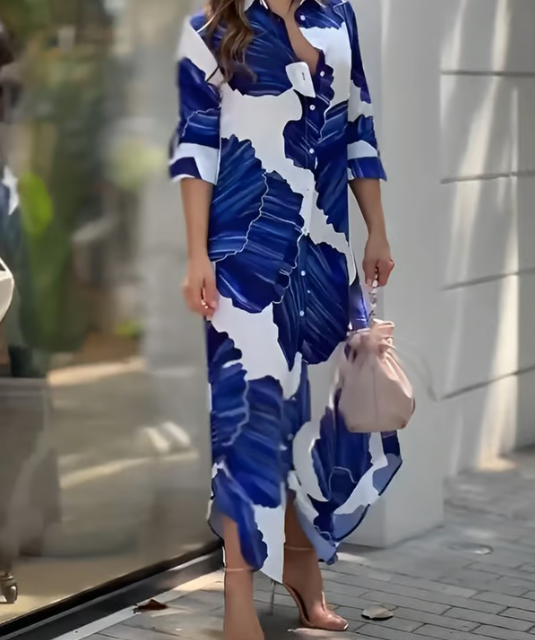 Eva - Langes, luftiges Hemdblusenkleid