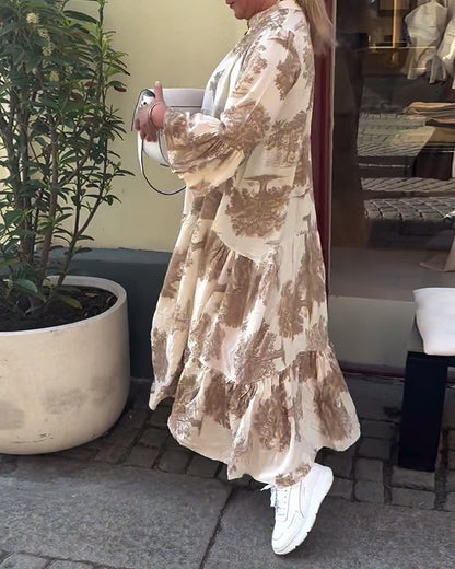 Heike - Locker geschnittenes Patchwork-Kleid mit V-Ausschnitt