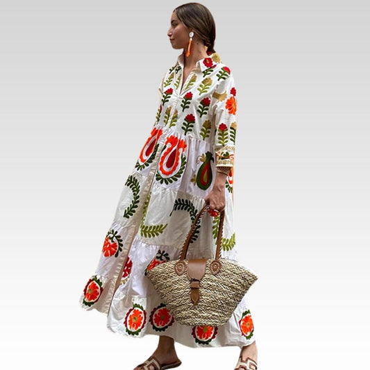 FLORENTINA I BEDRUCKTES MAXIKLEID