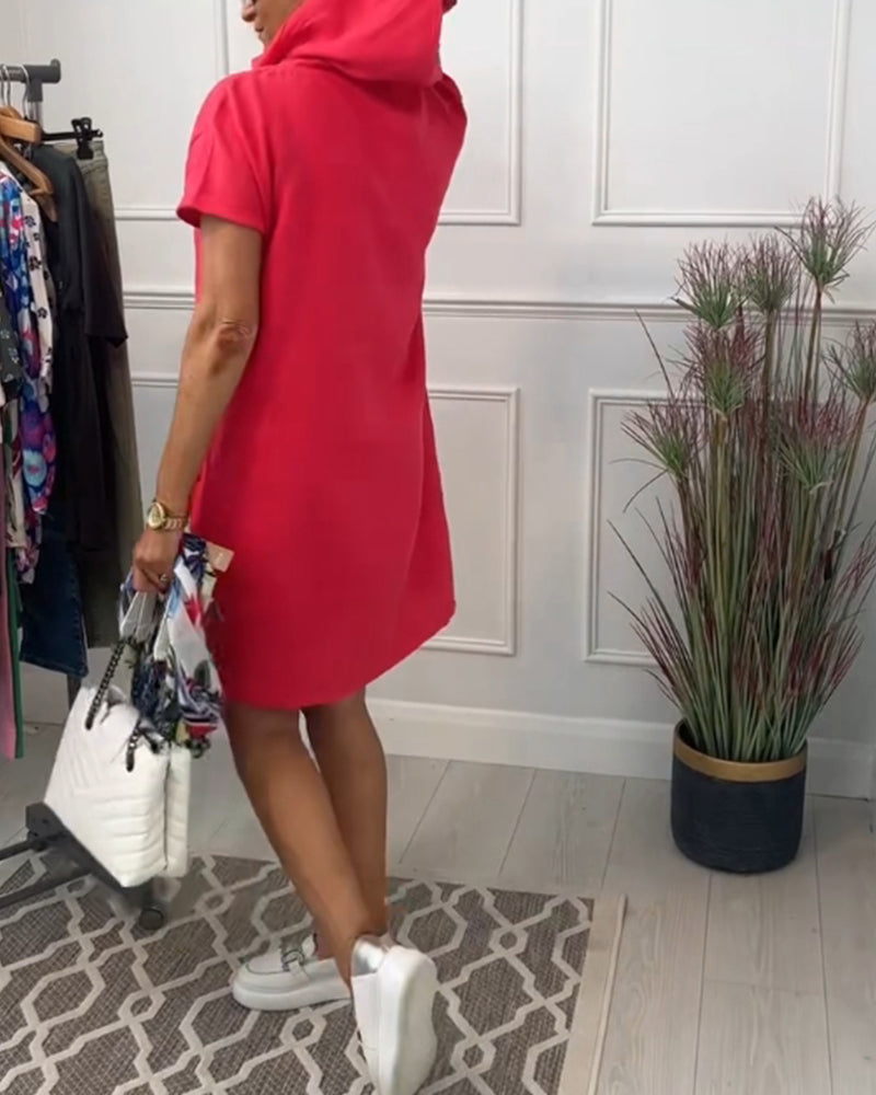 Astrid - Kurzärmliges Freizeitkleid mit Kapuze