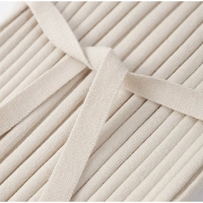 Angela | Einfarbiges Strick-Maxikleid