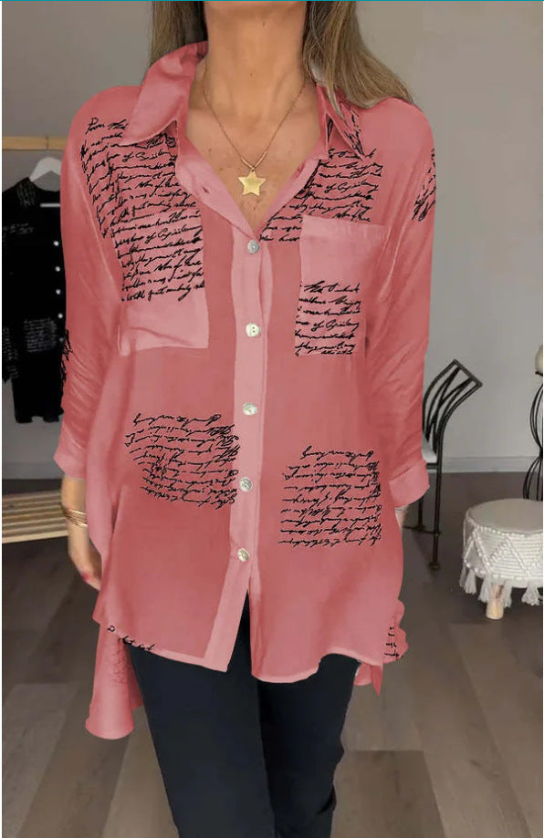 Dora - Lässige Bluse mit Schrift-Print