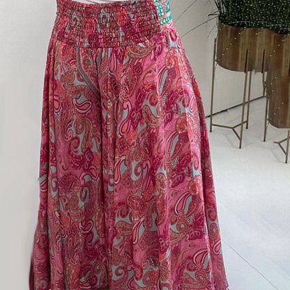 Ethnic Bedruckte Hose mit elastischer Taille Leichte Hose