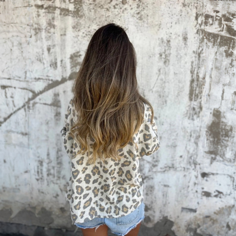 Conny - Bedrucktes Hemd mit Kragen und langen Ärmeln